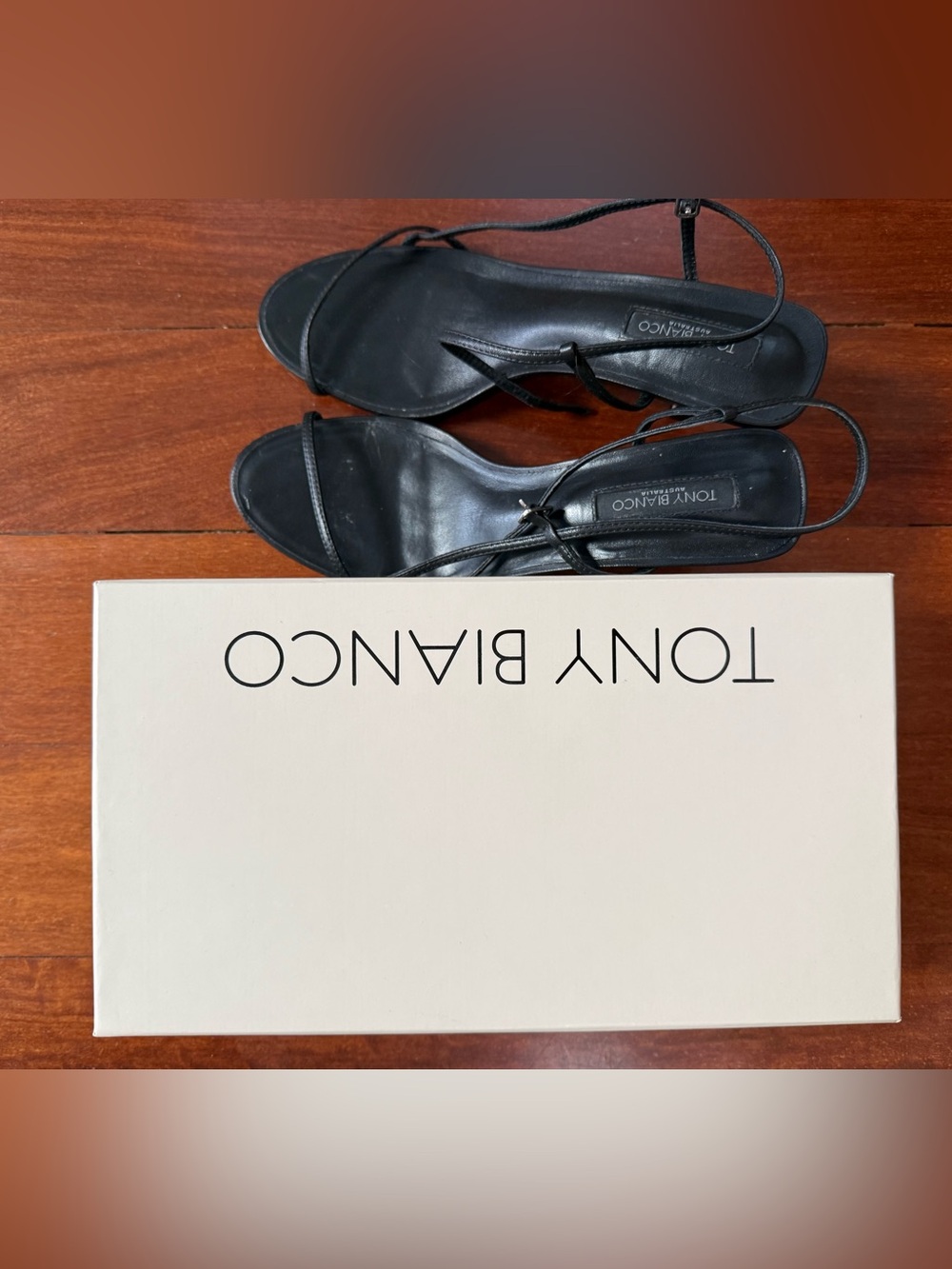 Tony Bianco Black Minimalist Strappy Sandals